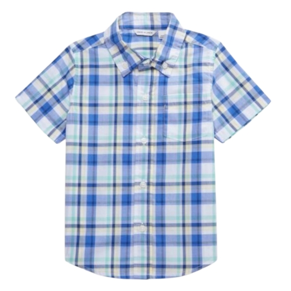 Janie and Jack Boy Plaid Poplin Shirt - Picture 1 of 7